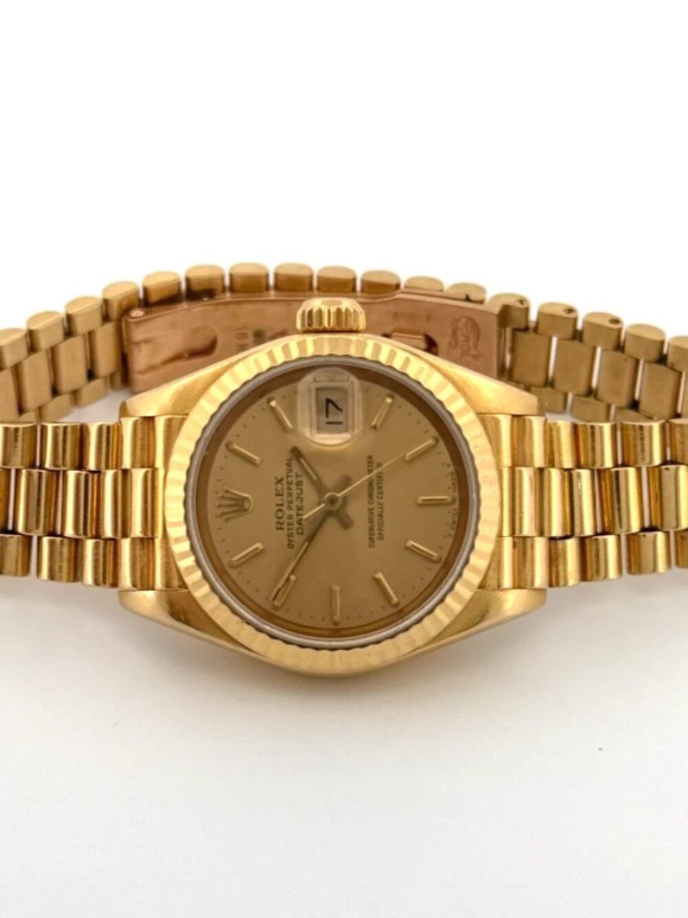 Rolex Lady Datejust 18K Yellow Gold President 69178 Champagne Dial Box Papers